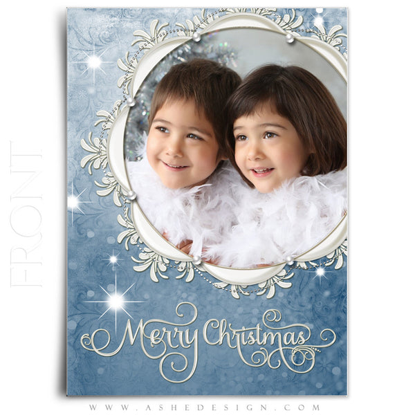 Christmas Card Template | Snow Dust Pearl front