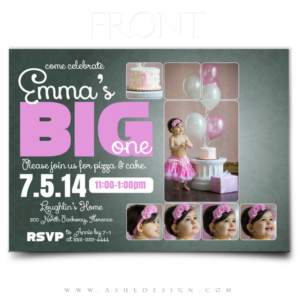 First Birthday InvitationTemplates | The Big One front