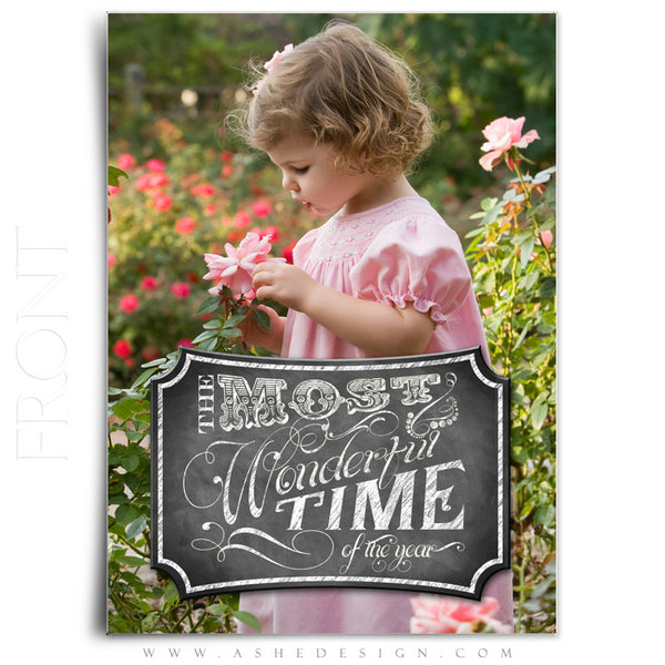 Most Wonderful Time Holiday Card Template Front