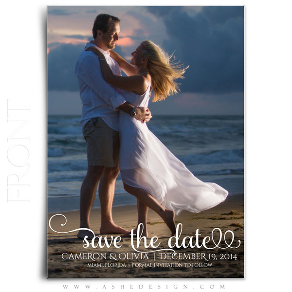 Save The Date Template | Damask Elegance front
