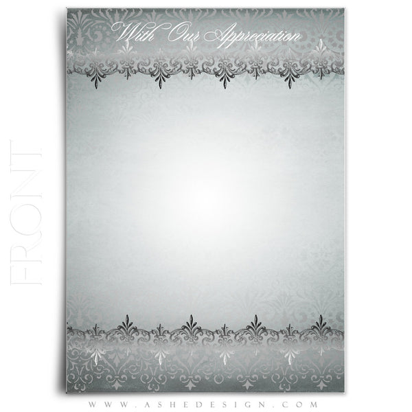 Antique Damask Wedding Thank You Template front