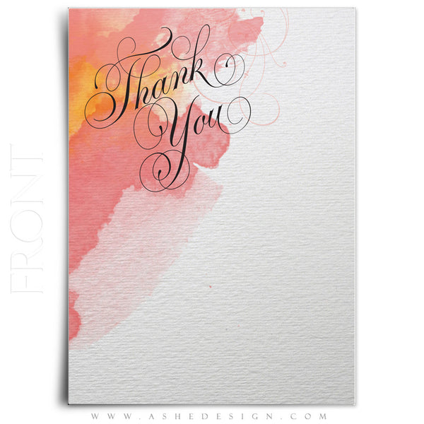 Watercolor Wedding Thank You front