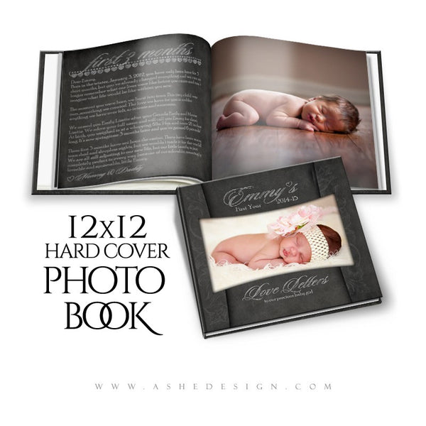 Photoshop 12x12 Photo Book | Chalkboard Baby's First Year Journal cover