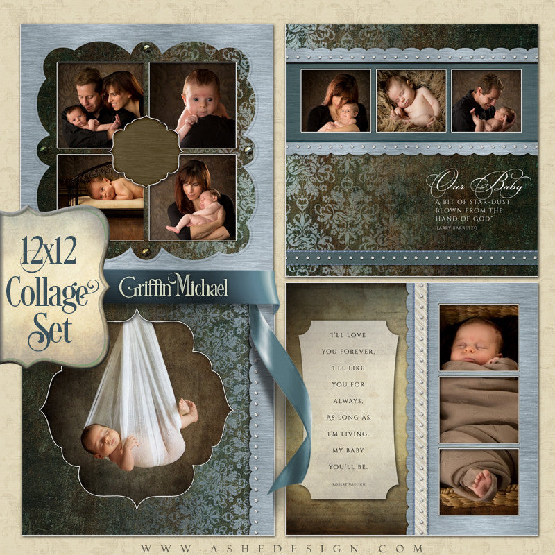 Collage Template Set (4) 12x12s | Griffin Michael