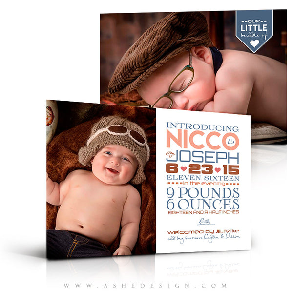 Birth Announcement 5x7 Flat | Simply Baby Nicco