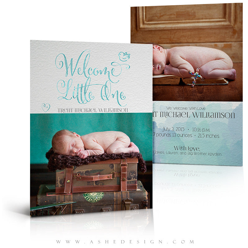 Birth Announcement 5x7 Flat | Simply Baby Trent 3D