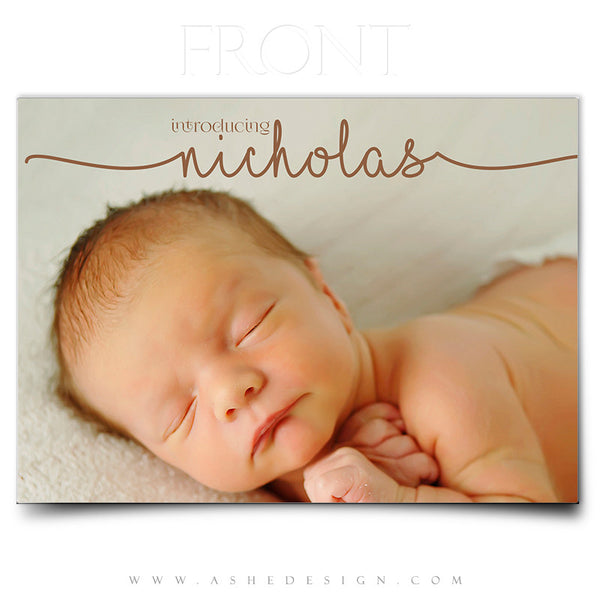 Birth Announcement 5x7 | Simply Baby Nicholas front