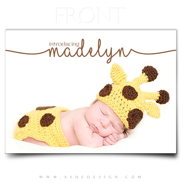 Birth Announcement 5x7 | Simply Baby Madelyn front