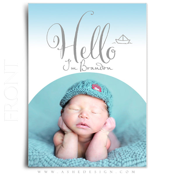 Birth Announcement 5x7 Flat | Simply Baby Brandon front