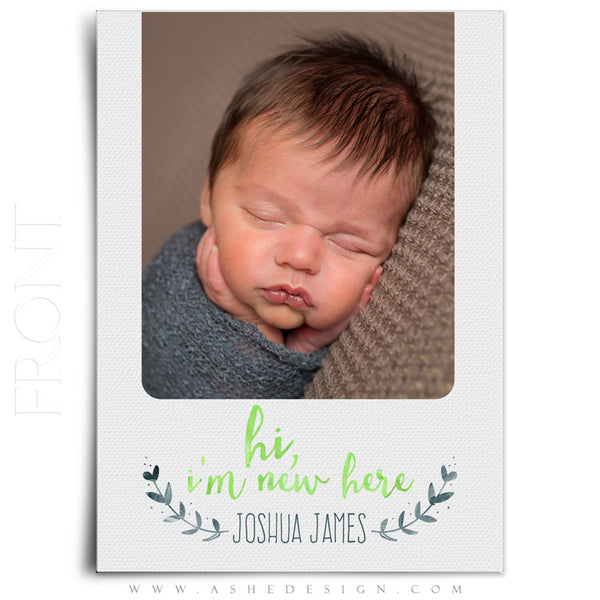 Birth Announcement 5x7 | Simply Baby Joshua front