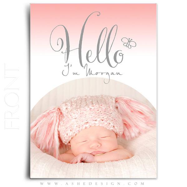 Birth Announcement 5x7 Flat | Simply Baby Morgan front