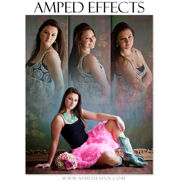 Ashe Design | Amped Effects Photography Templates | Faded Triptych sr girl