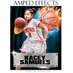 Amped Effects - Fire Storm Basketball Sports Poster Template For Photoshop