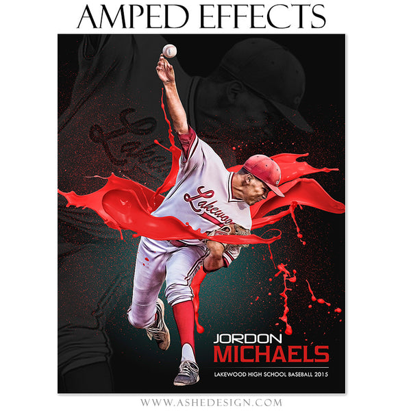 Ashe Design | Amped Effects Sports Templates | Paint Ball baseball
