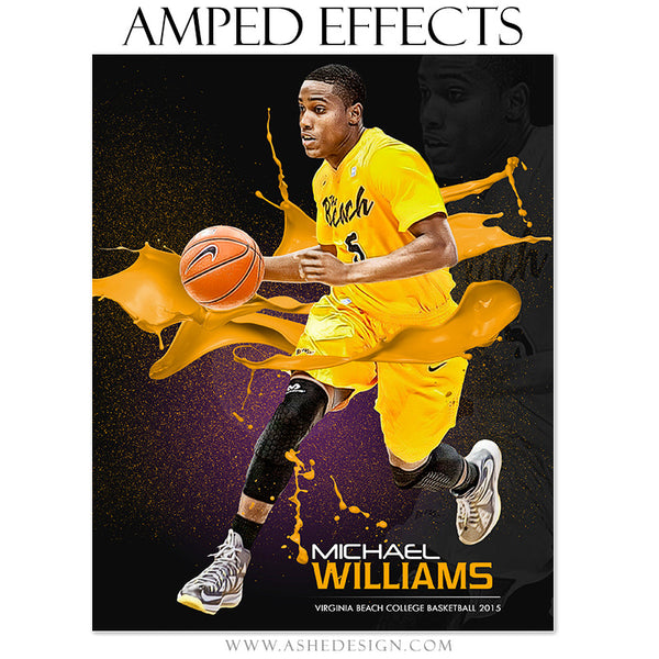 Ashe Design | Amped Effects Sports Templates | Paint Ball basketball