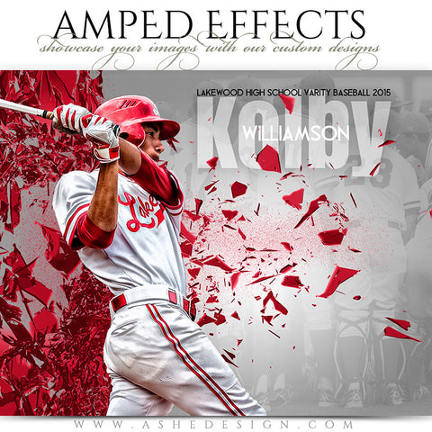 Ashe Design | Amped Effects Sports Templates | Shattered Wall baseball