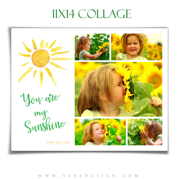Ashe Design | Photoshop Templates | Collage 11x14 | You Are My Sunshine