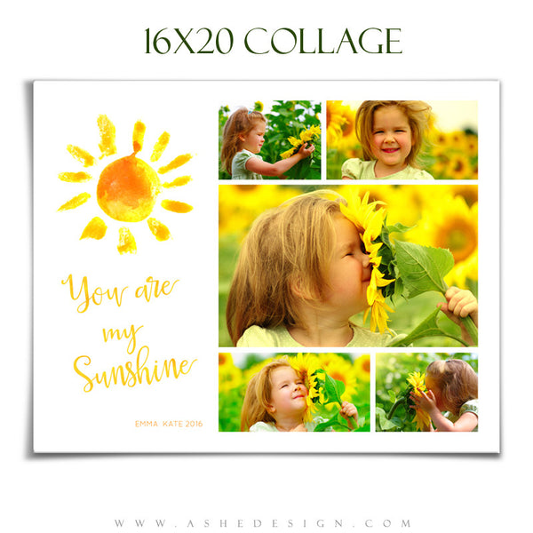 Ashe Design | Photoshop Templates | Collage 16x20 | You Are My Sunshine