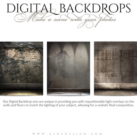 Ashe Design | Digital Backdrops | 16x20 | Concrete Grunge