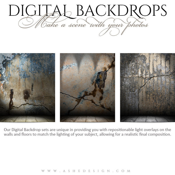 Ashe Design | Digital Backdrops | 16x20 | Cracked Grunge