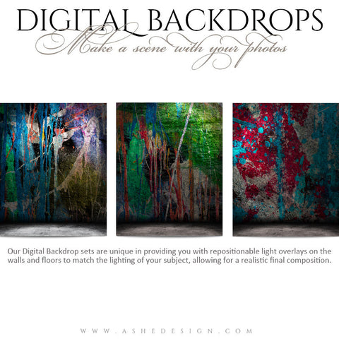 Ashe Design | Digital Backdrops | 16x20 | Painted Grunge