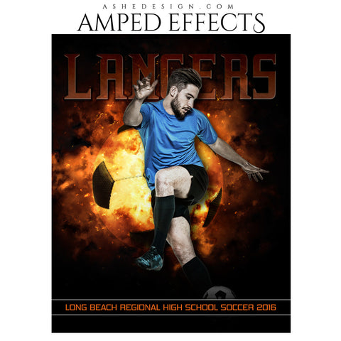 Ashe Design | Amped Effects | Photoshop Templates | Sports Poster 16x20 | Backdraft Soccer