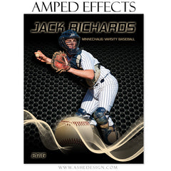 Amped Effects - Abstract Waves - Baseball Poster Template For Photoshop