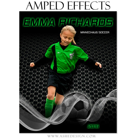 Ashe Design | Amped Effects | Photoshop Template | Sports Poster | Soccer