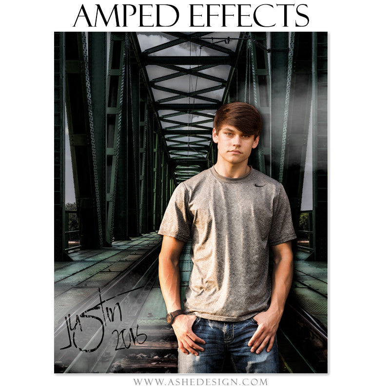 Ashe Design | Amped Effects | Photoshop Templates | Senior Posters | Steel Bridge
