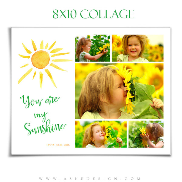 Ashe Design | Photoshop Templates | Collage 8x10 | You Are My Sunshine