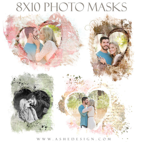 Ashe Design | Photoshop Templates | 8x10 Photo Masks | Heart To Heart