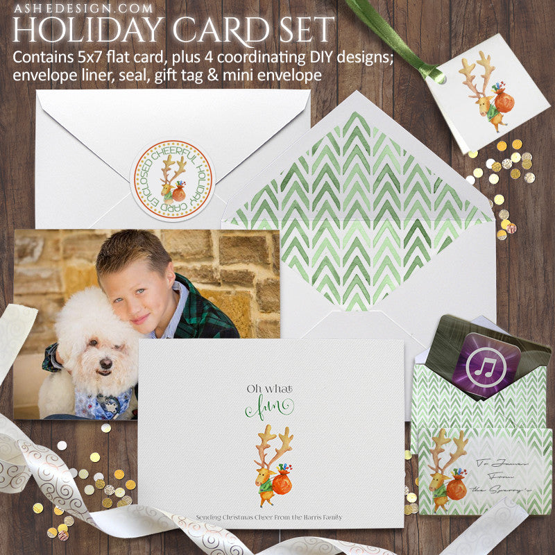 Watercolor Holiday Card Set | Oh What Fun