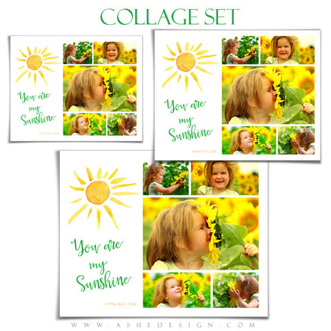 Ashe Design | Photoshop Templates | Collage Set | You Are My Sunshine