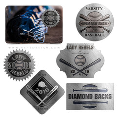 Customizable Word Art - Engraved Baseball-Softball