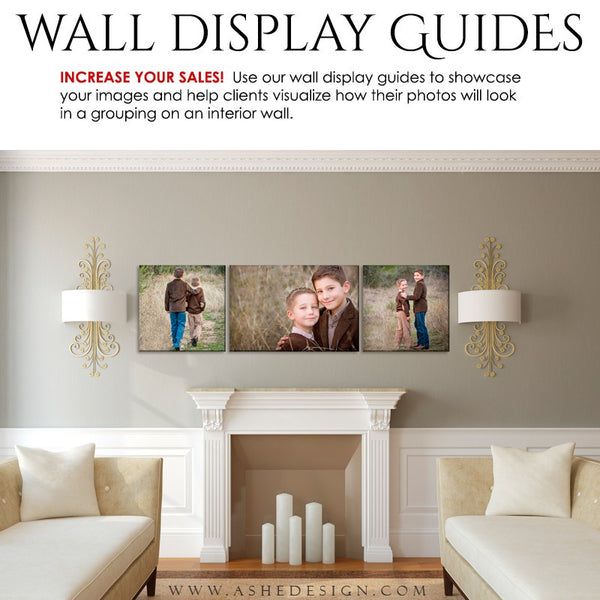 Ashe Design | Photography Wall Display Guides | 3 Images | Photoshop Templates