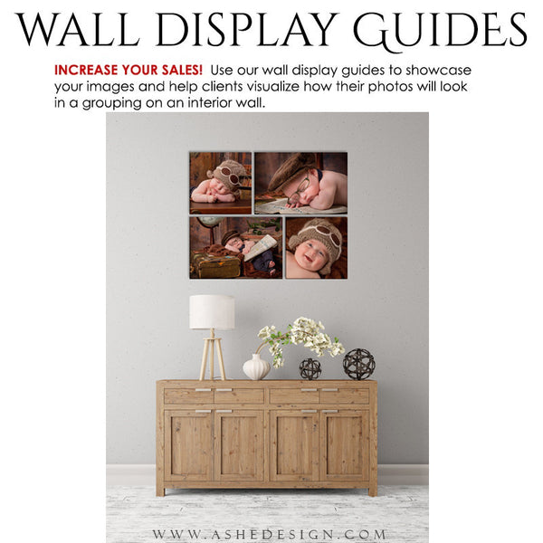 Ashe Design | Photography Wall Display Guides | 4 Images | Photoshop Templates