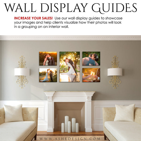 Ashe Design | Photography Wall Display Guides | 5 Images | Photoshop Templates