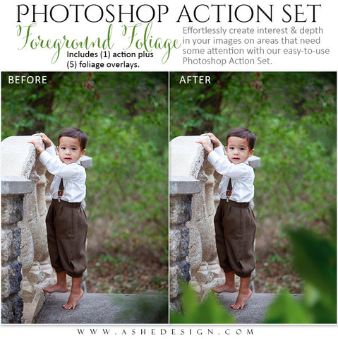 Ashe Design | Photoshop Action Overlays | Foreground Foliage1
