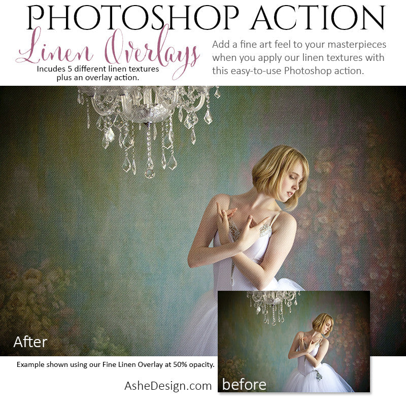 Photoshop Action | Texture Overlays - Linen – AsheDesign