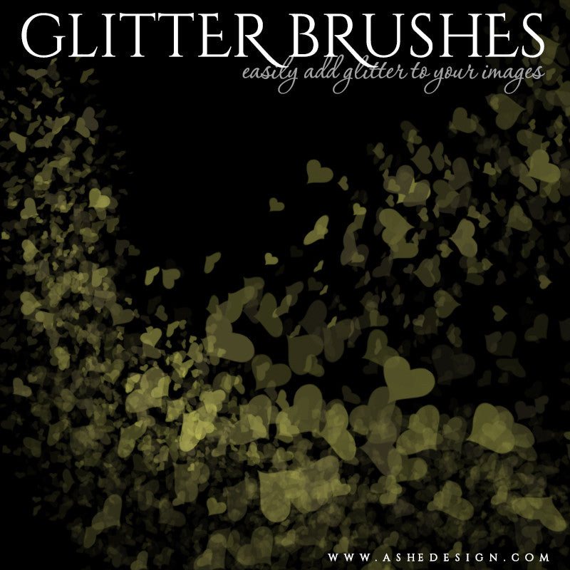 Designer Gems Photoshop Brush Set | Heart Glitter