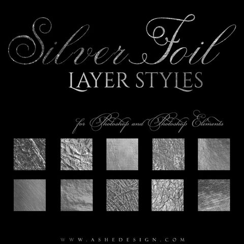 Ashe Design | Photoshop Layer Styles | Silver Foil