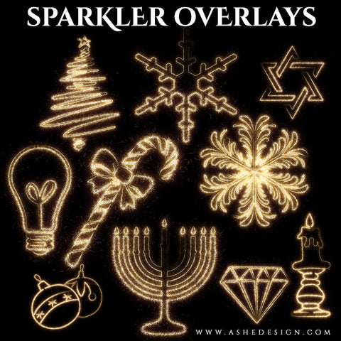 Designer Gems - Christmas & Hanukkah Sparkler Overlays