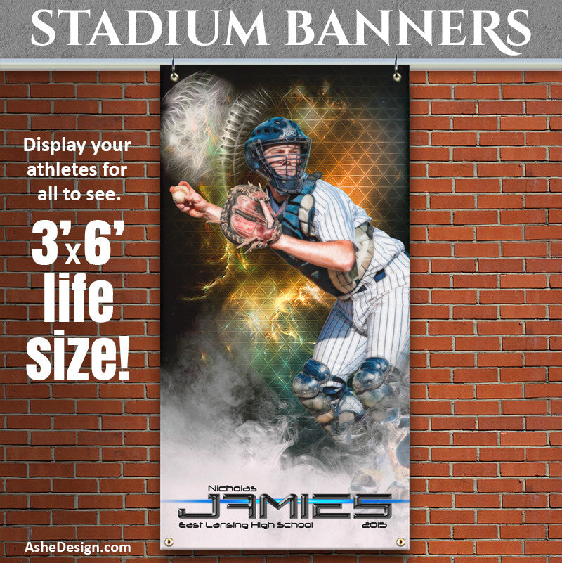Amped Stadium Banner 3'x6' | Winning Streak Baseball/Softball