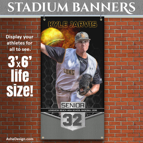 Amped Stadium Banner 3'x6' | Great Balls Of Fire Baseball/Softball