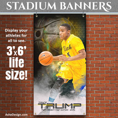 3'x6' Amped Sports Banner - Winning Streak Basketball Template For Photoshop