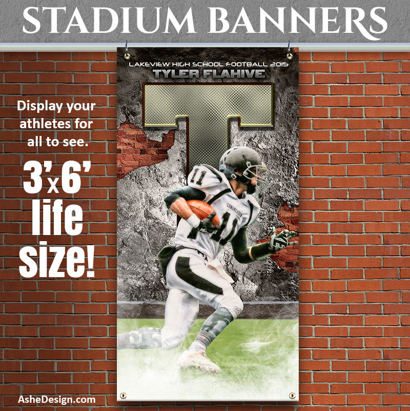 Ashe Design | 3'x6' Amped Stadium Banner | Brick & Mortar