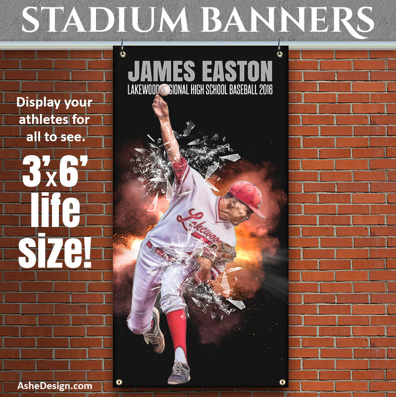 Ashe Design | 3'x6' Amped Stadium Banner | Explode On The Scene