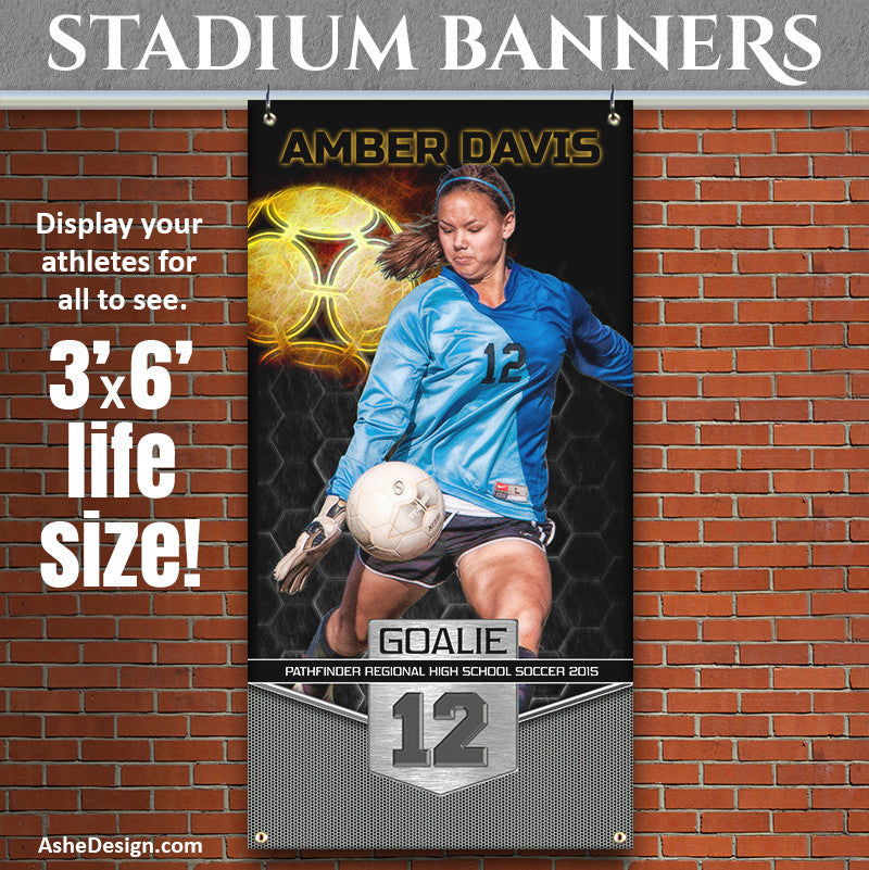 Amped Stadium Banner 3'x6' | Great Balls Of Fire Soccer