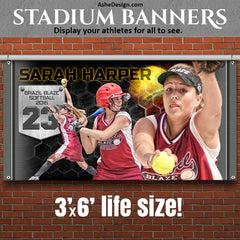 Amped Sports Banner 3'x6' Horizontal - Great Balls Of Fire Softball