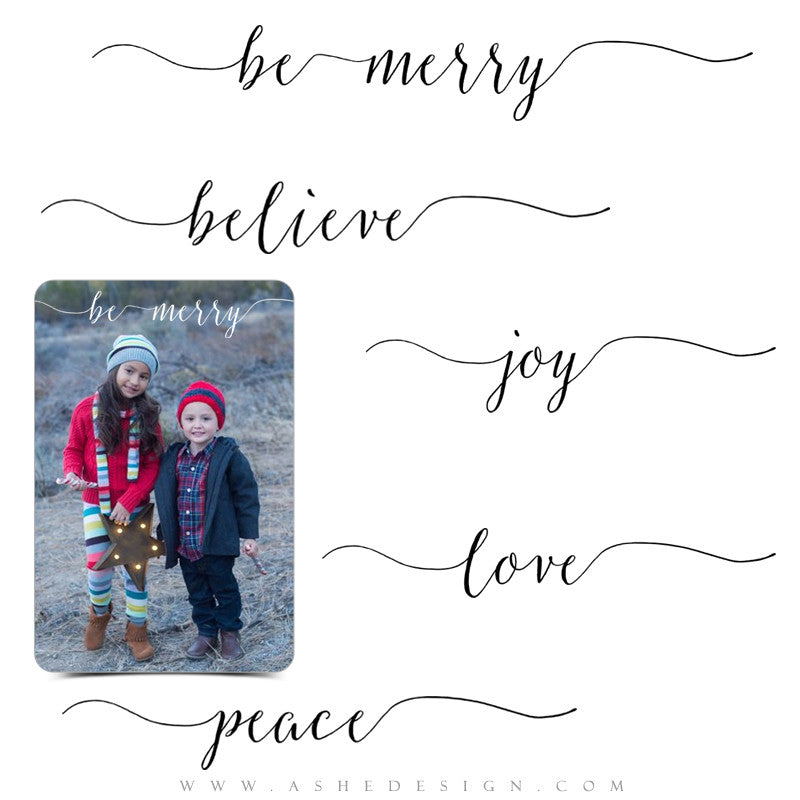 Photoshop Christmas Word Art Set | Be Merry
